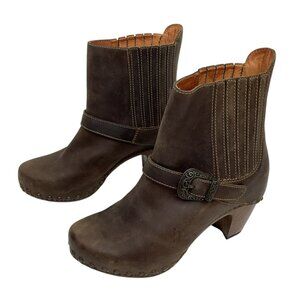 Dansko Rhianna Leather Buckle Strap Womens 7.5-8 Ankle Boots Brown